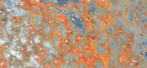 muestra de oxidación y ampollamiento